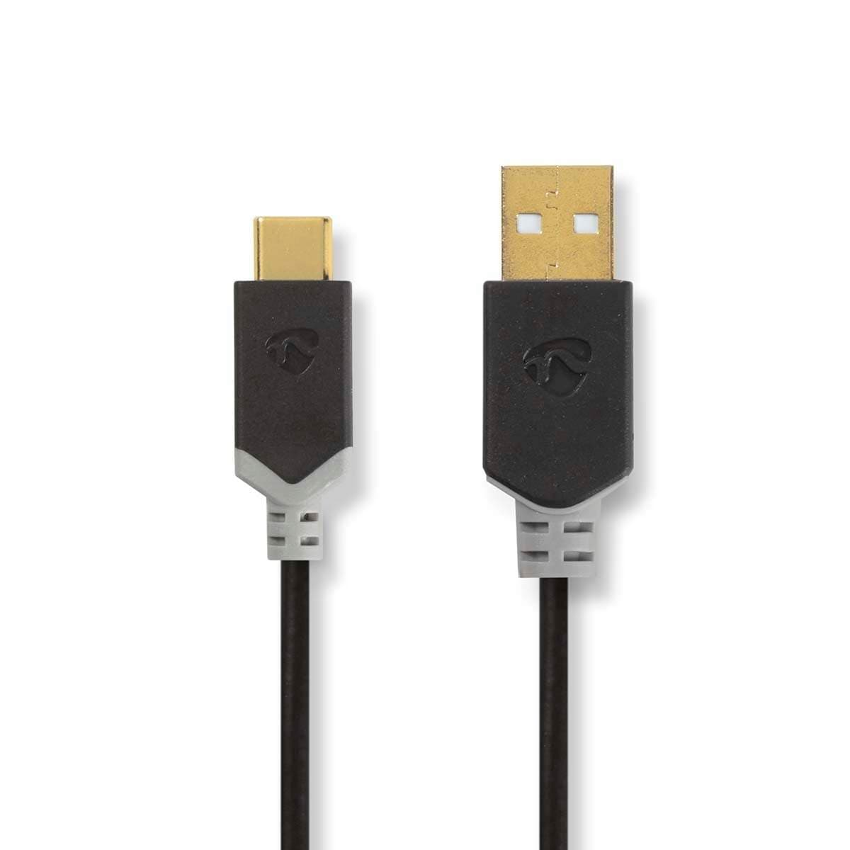 USB kaapeli | USB 2.0 | USB-A Uros | USB-C™ Uros | 60 W | 480 Mbps | Kullattu | 1.00 m | Pyöreä | PVC | Antrasiitti | Ikkunallin