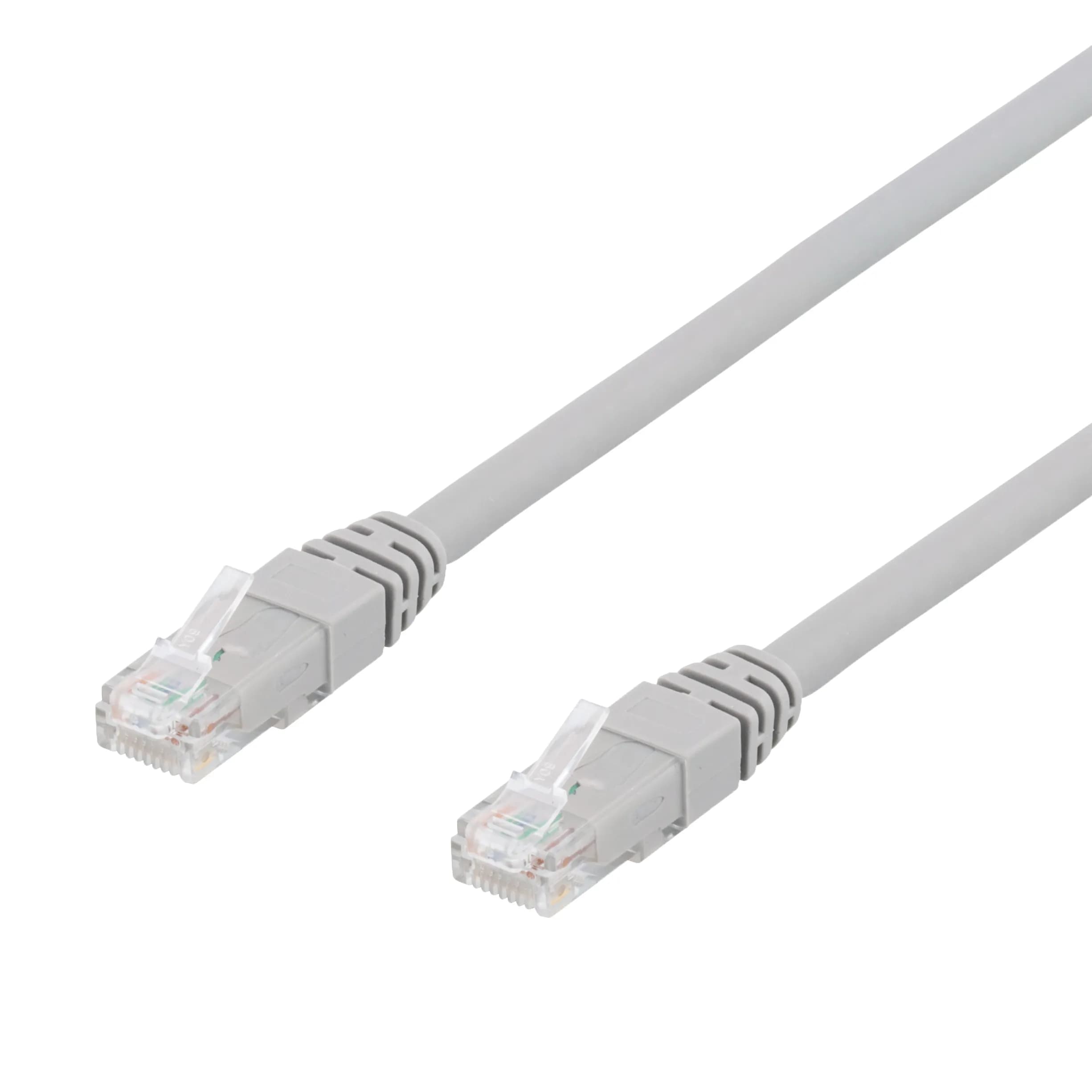Deltaco Cat6 U/UTP RJ45 0.3m -verkkokaapeli, harmaa