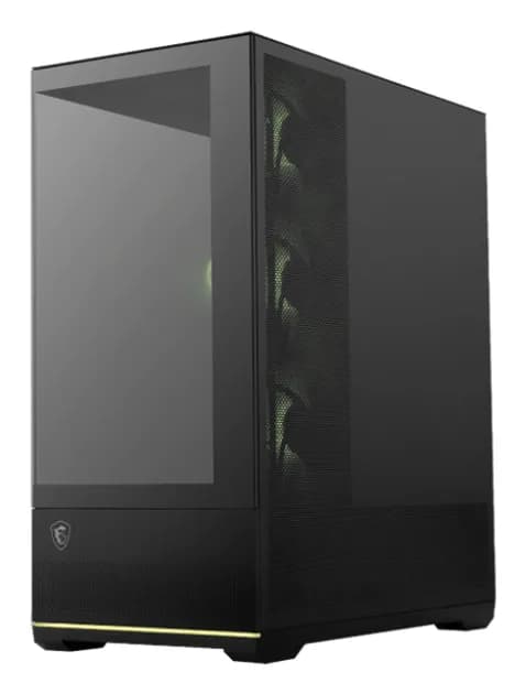 MSI MAG PANO 110R PZ -miditornikotelo ikkunalla ja RGB-valaistuksella, musta