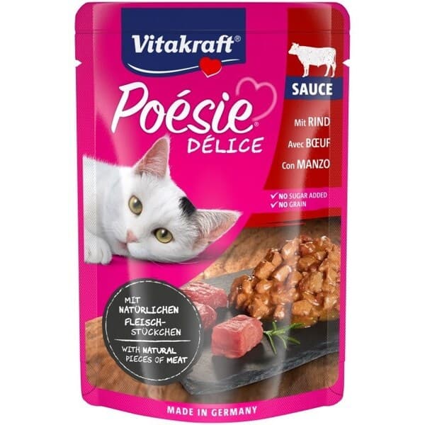 Vitakraft Poésie Délice Beef, Kissan märkäruoka, Adult, Viljaton, 85 g