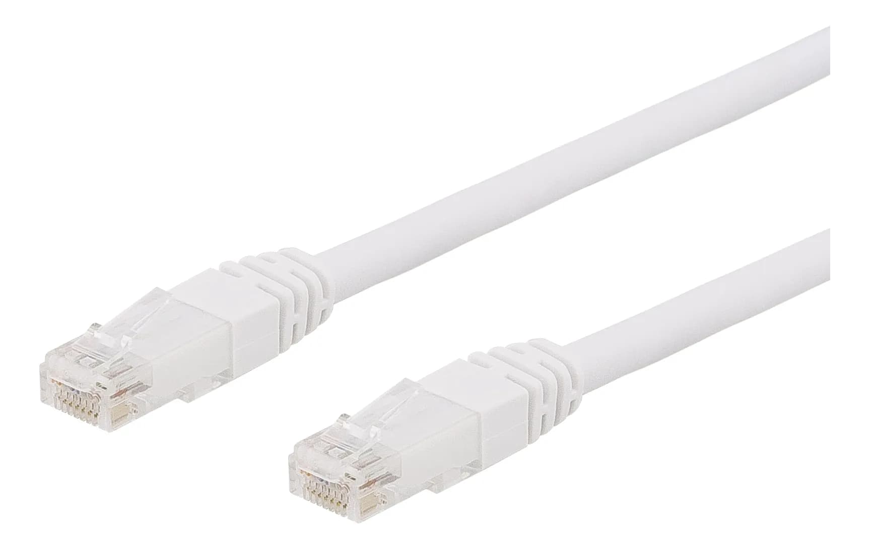 Deltaco Cat6a U/UTP RJ45 10m -verkkokaapeli, valkoinen