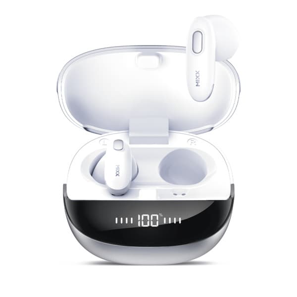 MIXX StreamBuds Hybrid Charge 2 -langattomat nappikuulokkeet, valkoinen