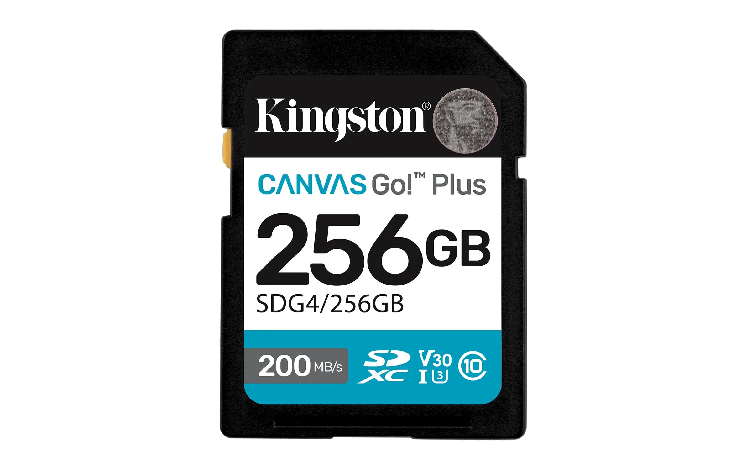 Kingston Canvas Go! Plus Gen4 256 Gt SDXC UHS-I U3 V30 -muistikortti, musta