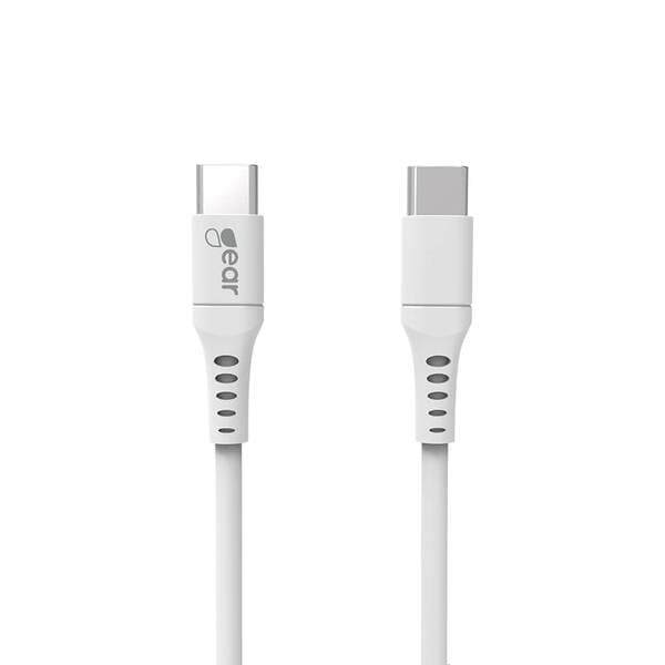 GEAR USB-C 2.0 -kaapeli, 60 W, 1 m, valkoinen