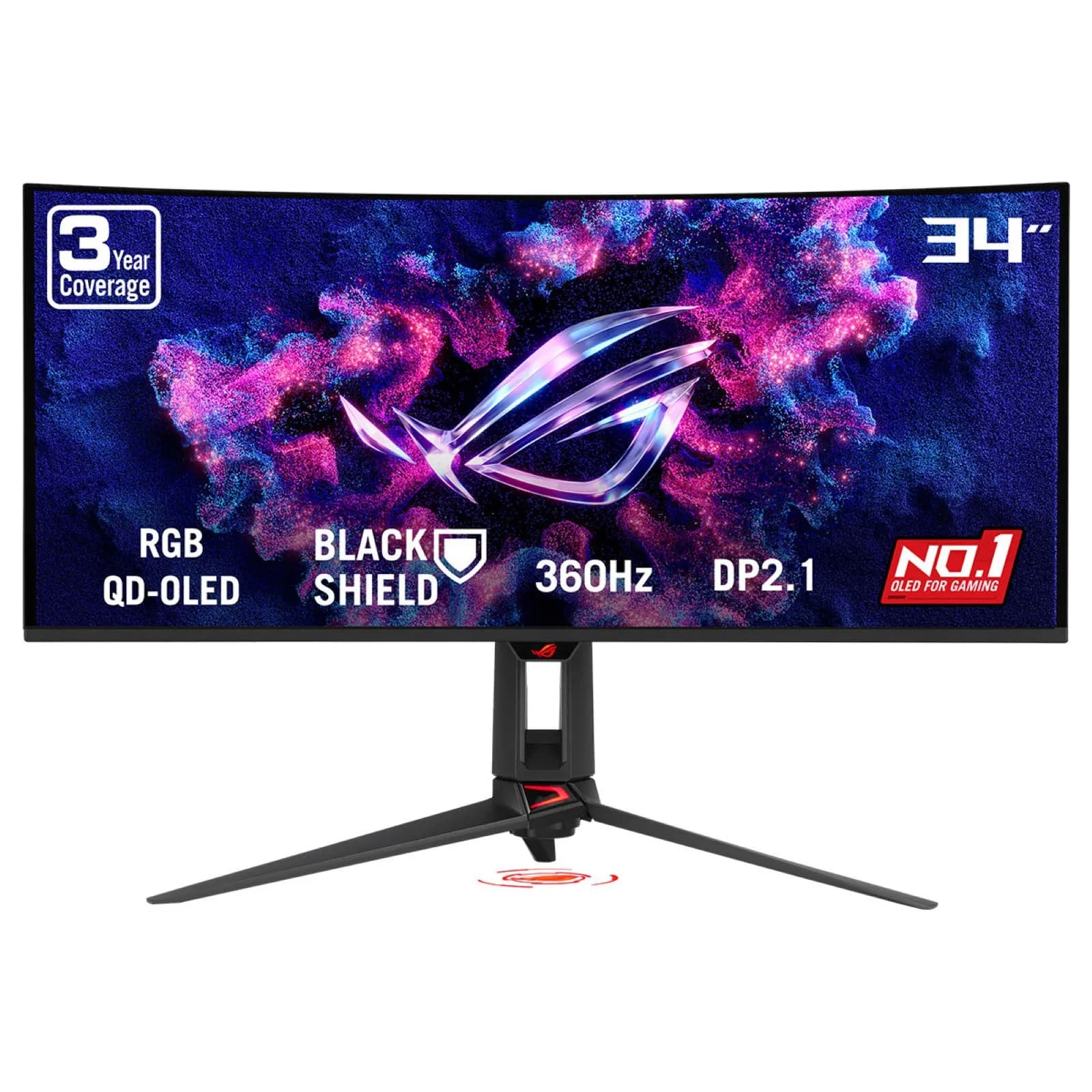 ASUS ROG Swift PG34WCDN 34"" UWQHD, QD-OLED, 360Hz -kaareva pelinäyttö, USB-C hub