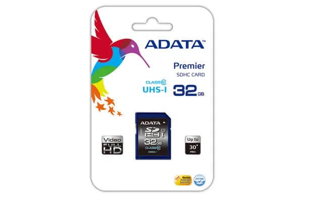A-DATA 32 Gt SDHC UHS-I U1 Class 10 A1 -muistikortti + SD-adapteri