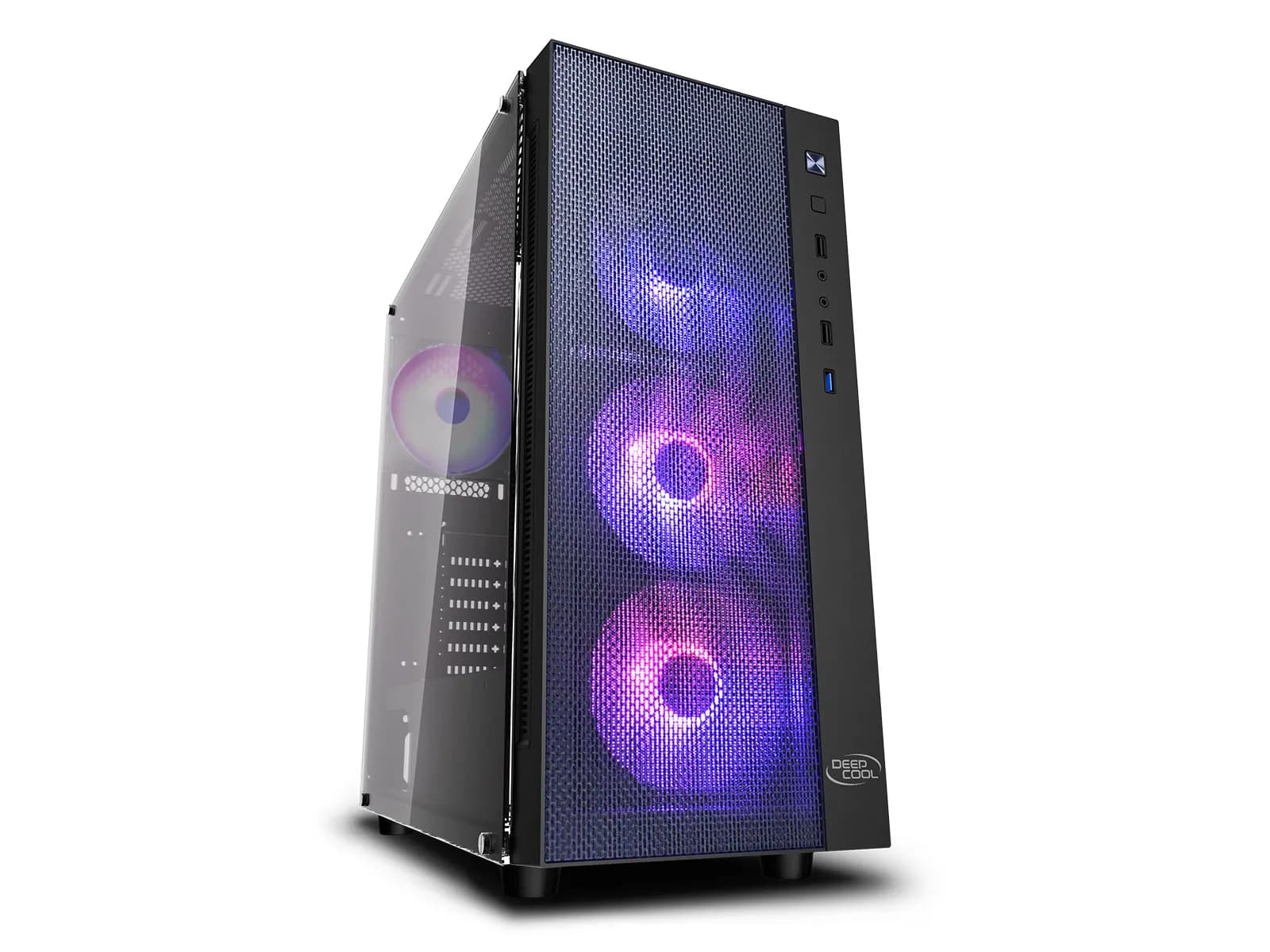 DeepCool MATREXX 55 Mesh ADD-RGB 4F -miditornikotelo ikkunalla, RGB-valaistuksella, musta