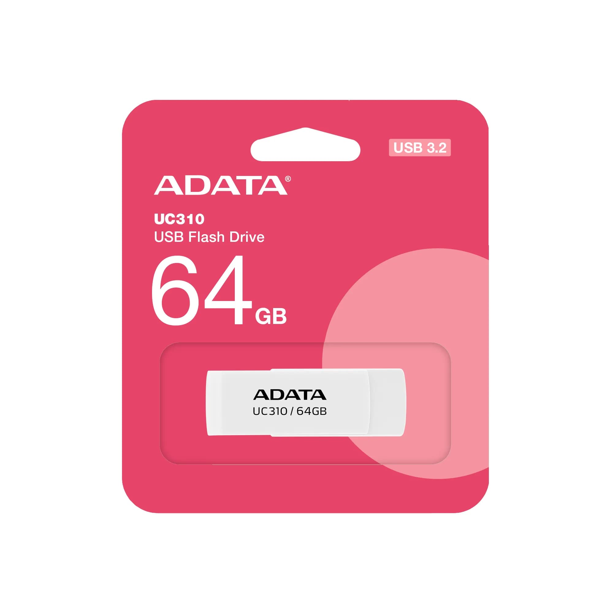 A-DATA UC310 USB 3.2 Gen 1 64 Gt -muistitikku, valkoinen