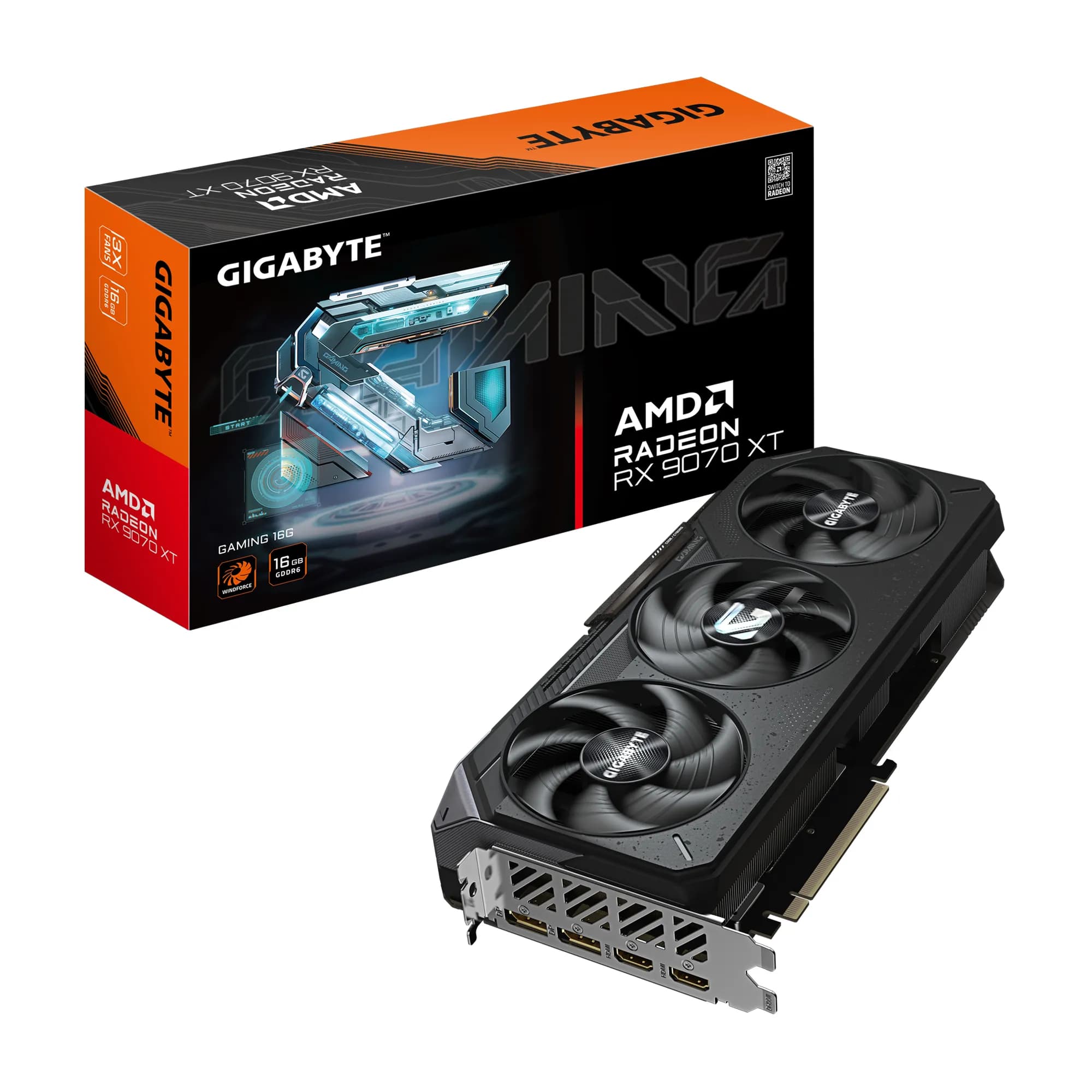 Gigabyte Radeon RX 9070 XT Gaming 16 Gt -näytönohjain