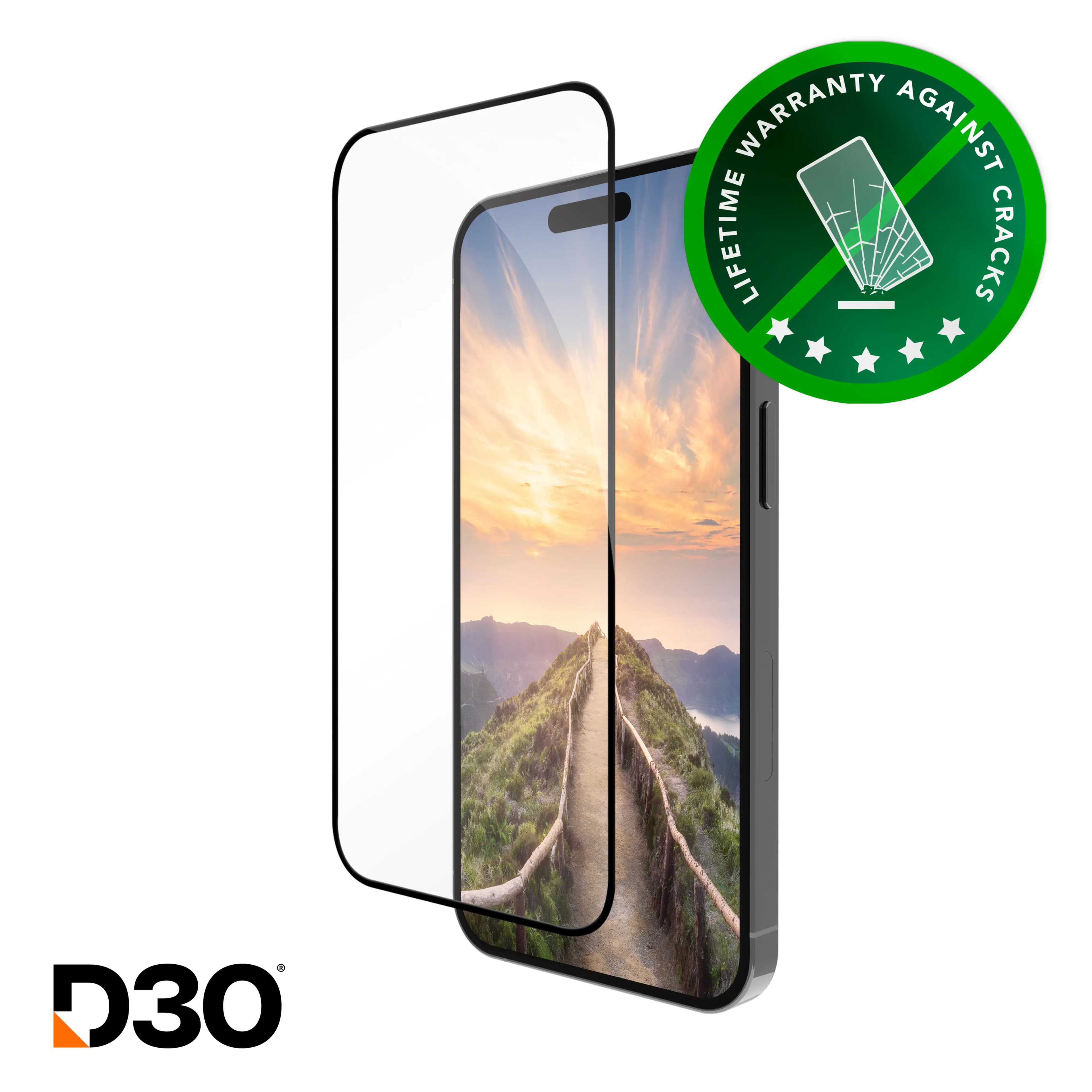 Dbramante1928 eco-shield D3O Black Edge, iPhone 16 Pro -panssarilasi