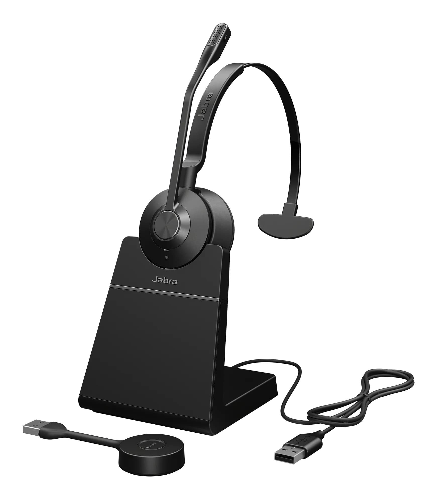 Jabra Engage 55 SE UC Link 400a -langaton monokuuloke + UC Link 400a DECT -sovitin ja pöytäteline, musta