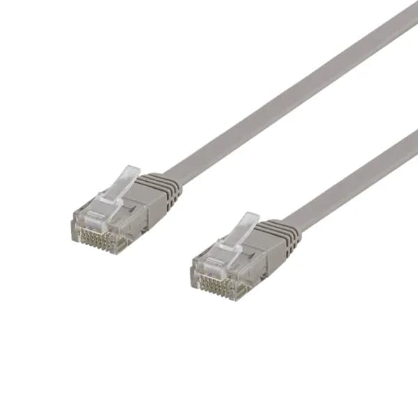 Deltaco Cat6 U/UTP RJ45 0.5m -verkkokaapeli, harmaa
