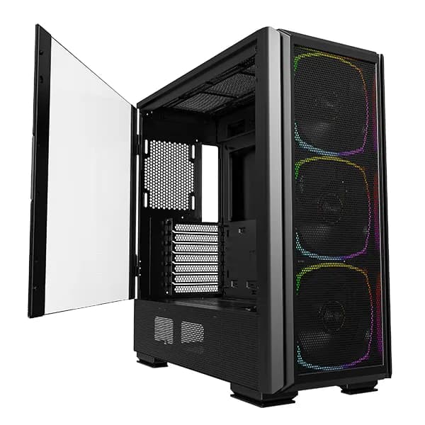 MONTECH Sky Two GX -miditornikotelo RGB-valaistuksella, musta