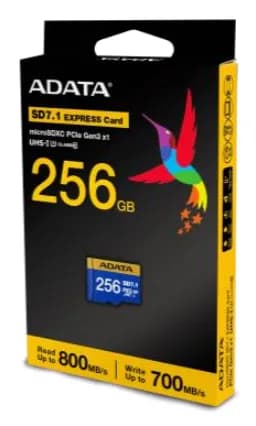 A-DATA 256 Gt MicroSDXC UHS-II U3 V30 -muistikortti, sininen, keltainen