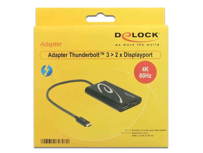 DeLock 62708 Adapter Thunderbolt 3 male to 2xDisplayport female 4K
