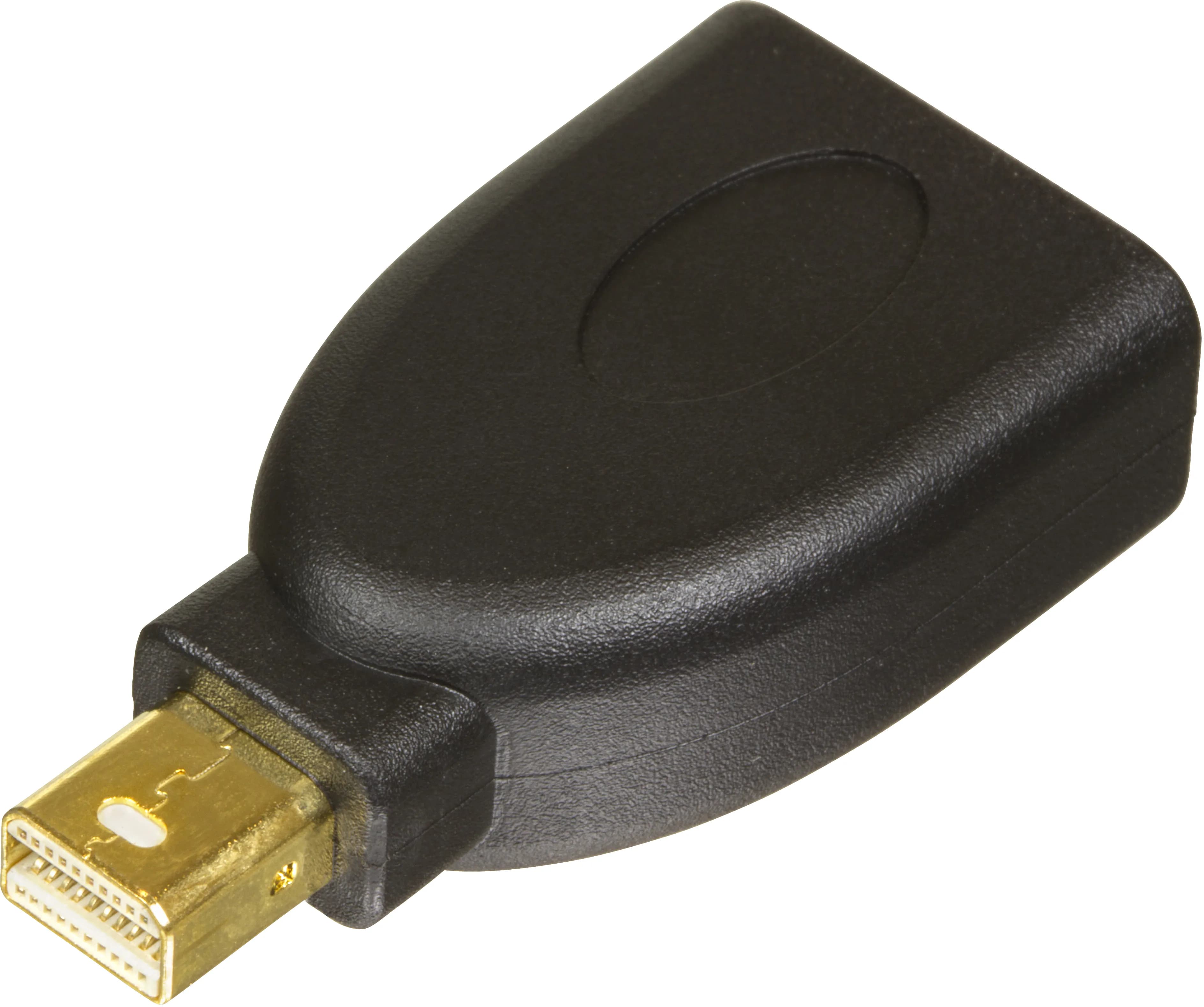 DELTACO Mini DisplayPort ur - DisplayPort na, musta