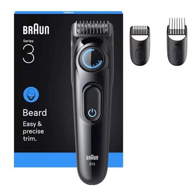 Braun Beard Trimmer Series 3 BT3520 -partatrimmeri, musta ja sininen