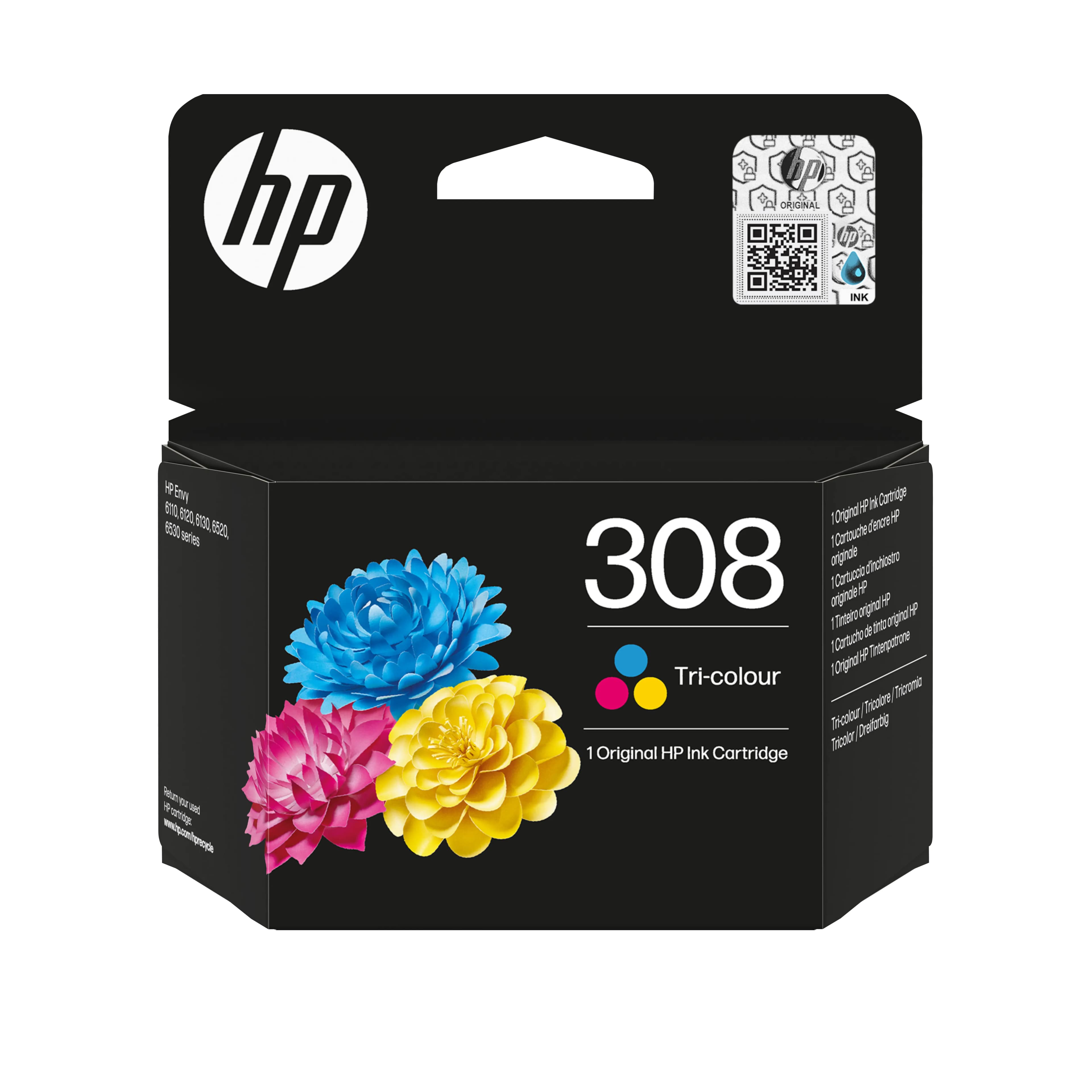 HP 308 -mustekasetti, kolmivärinen