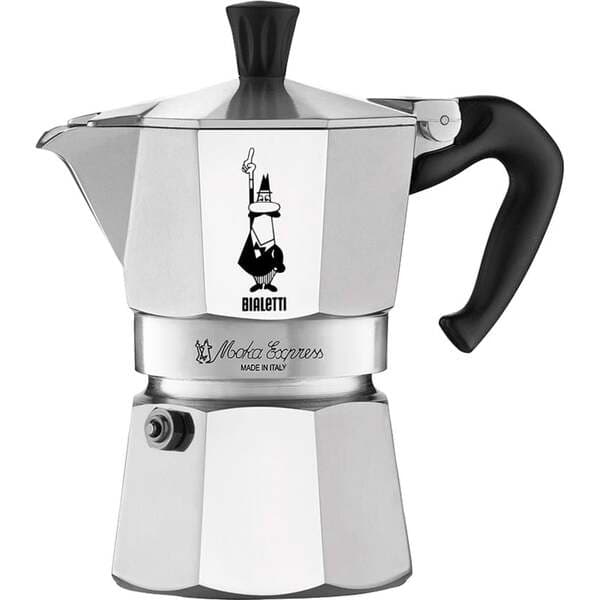 Bialetti Moka Express -mutteripannu, 1 kuppi, alumiini, musta