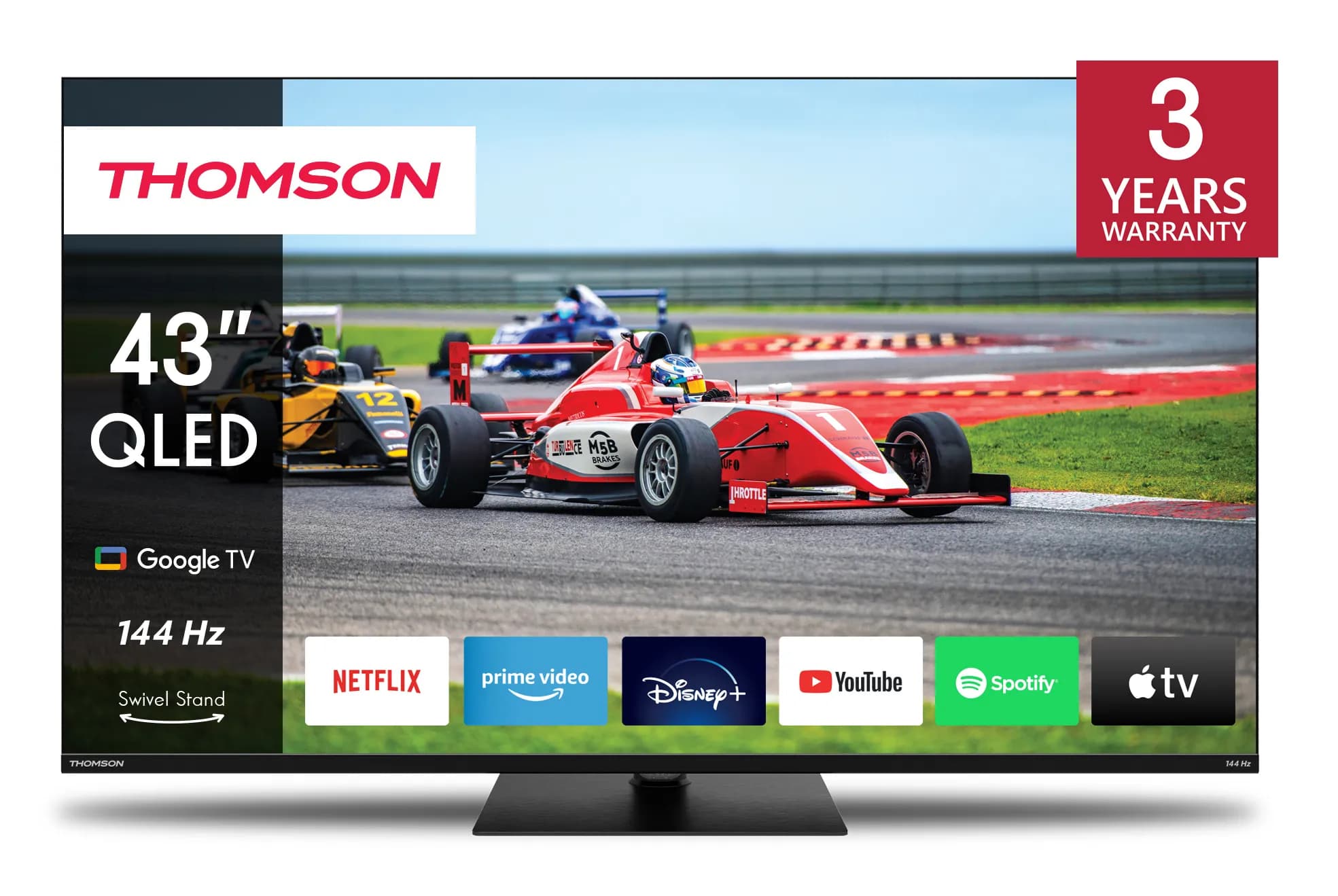 Thomson QLED Pro 43"" 4K Google TV, 144 Hz, HDR10, Dolby Vision