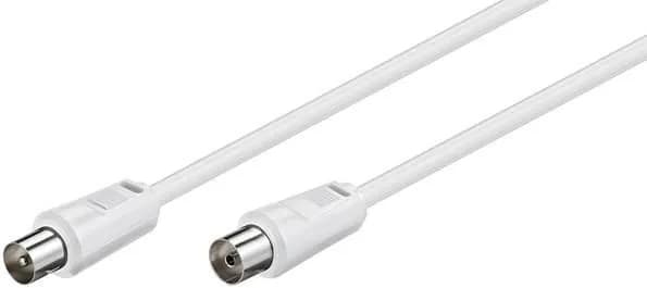 Coax M-F 5m White 75 Ohm