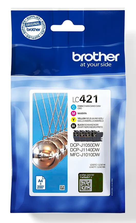 Brother LC421VAL -mustekasettipakkaus, musta, syaani, magenta, keltainen, 4 kpl