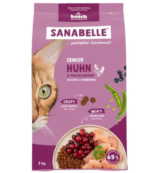 Bosch Sanabelle Life Senior Chicken & Cranberries, Kissan kuivaruoka, 8 kg