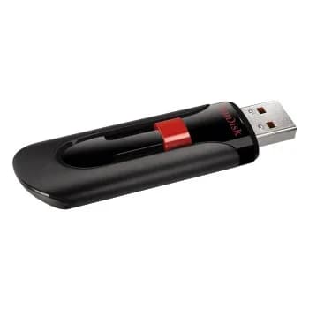 SanDisk Cruzer Glide USB 2.0 128 Gt -muistitikku, musta/punainen