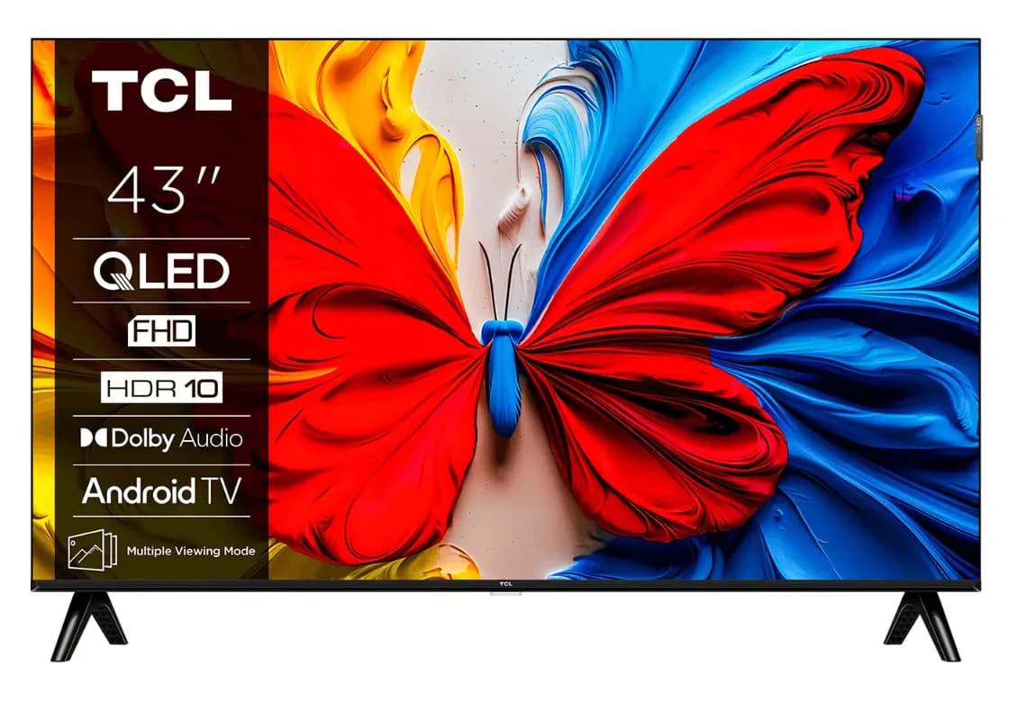 TCL 43V5C 43"" 4K QLED Google TV, 60 Hz, HDR10