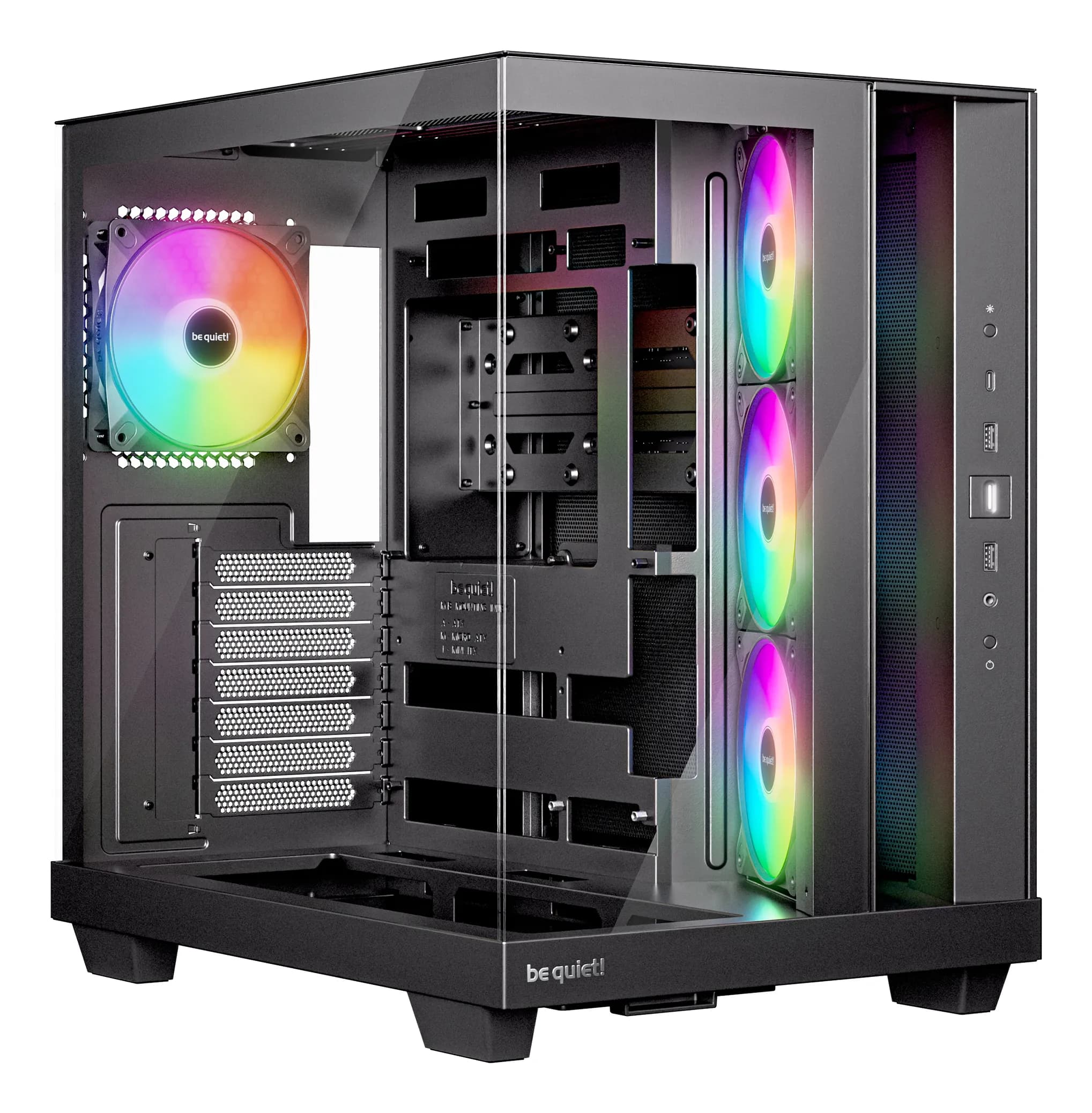be quiet! LIGHT BASE 500 LX -miditornikotelo ikkunalla ja RGB-valaistuksella, musta