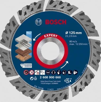 Bosch Powertools Expert diamond cutting disc "MultiMaterial", 125mm - 2608900660 EXPERT RANGE