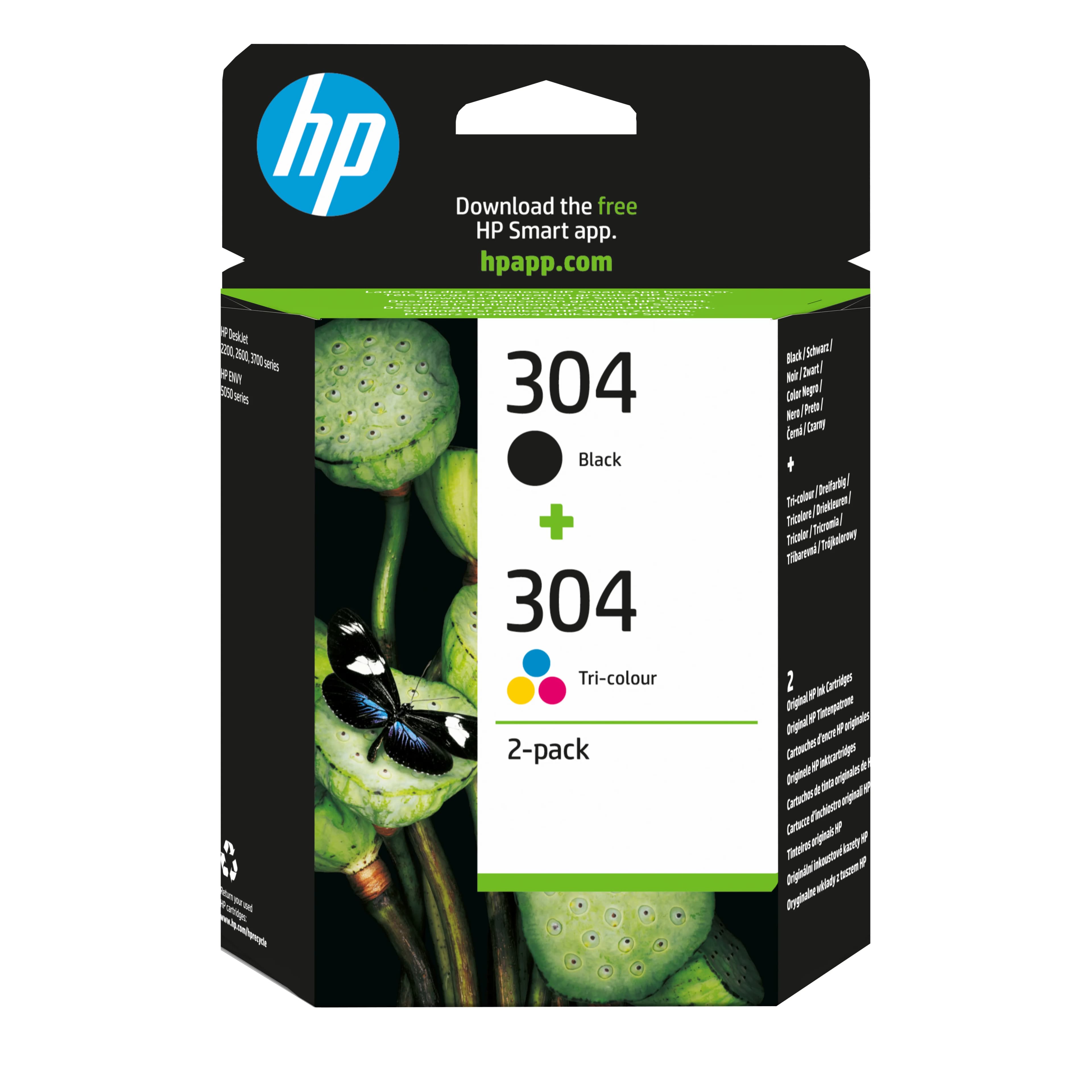 HP 304 -mustekasettipakkaus, musta ja väri, 2 kpl