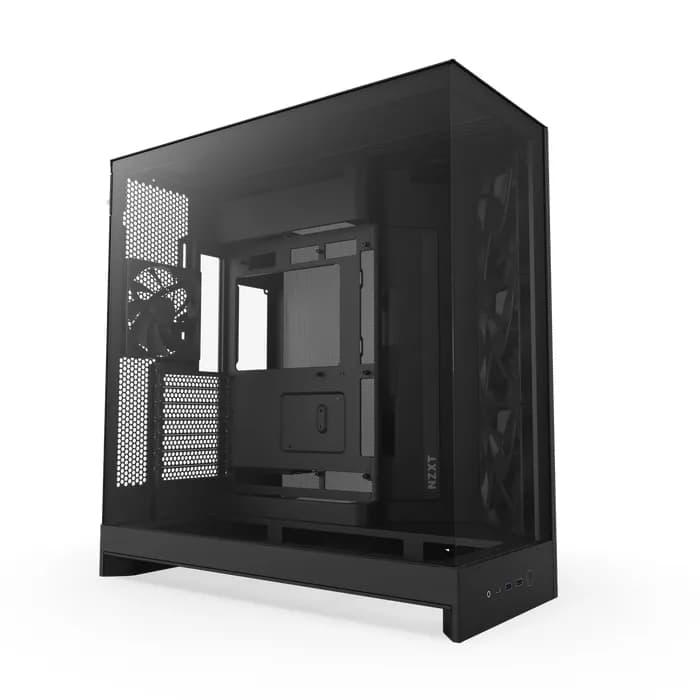 NZXT H9 Flow (2025) -miditornikotelo ikkunalla, musta