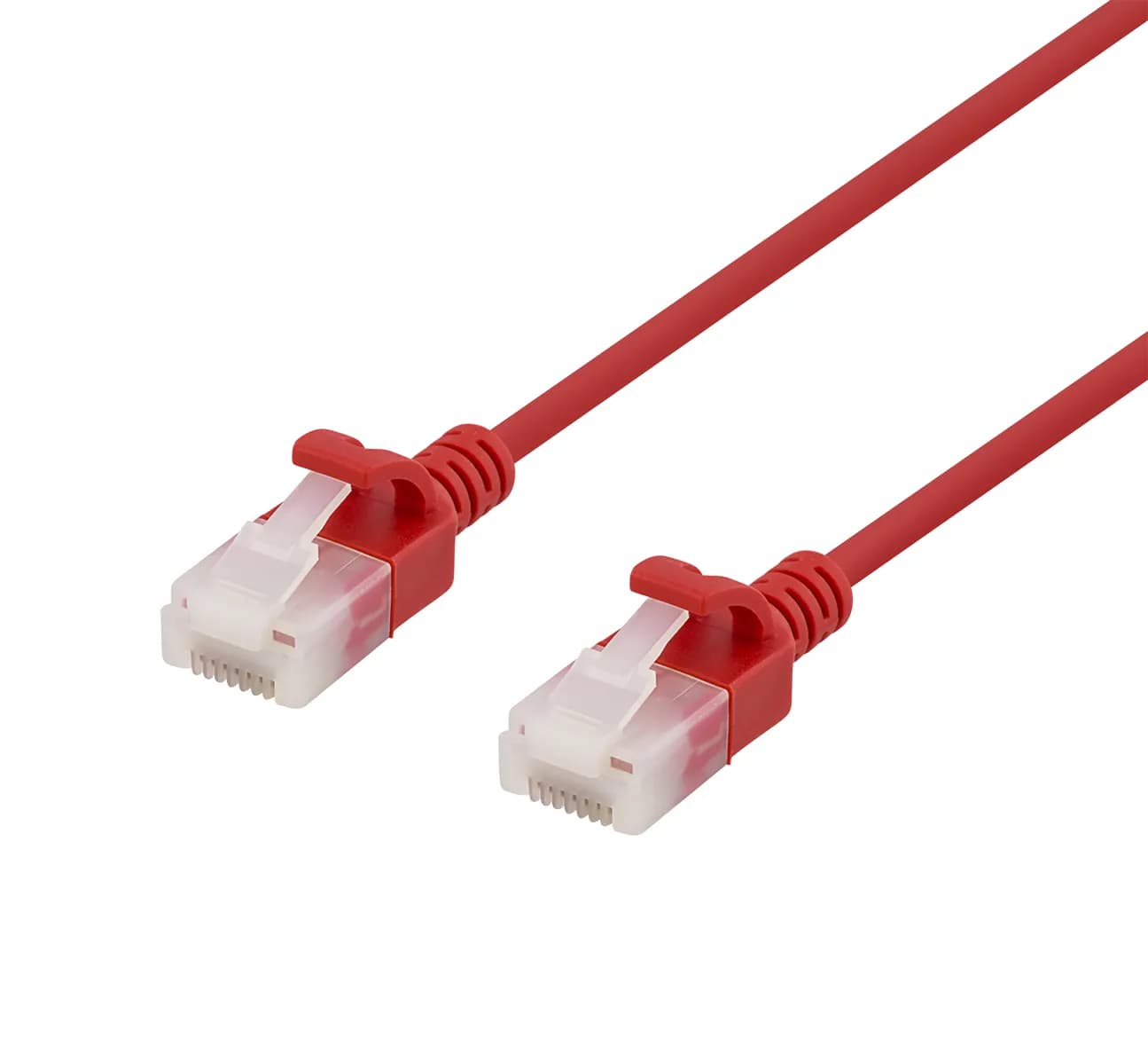 Deltaco Cat6a U/UTP RJ45 0.3m -verkkokaapeli, punainen