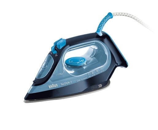 Braun TexStyle 3 SI 3050 -höyrysilitysrauta, 2400 W, 0,27 l, sininen