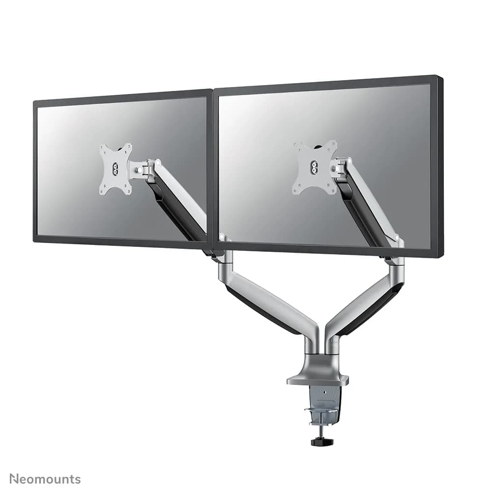 Neomounts NM-D750DSILVER-pöytäteline kahdelle näytölle 10-32"", kaasujousella, 9 kg, hopea