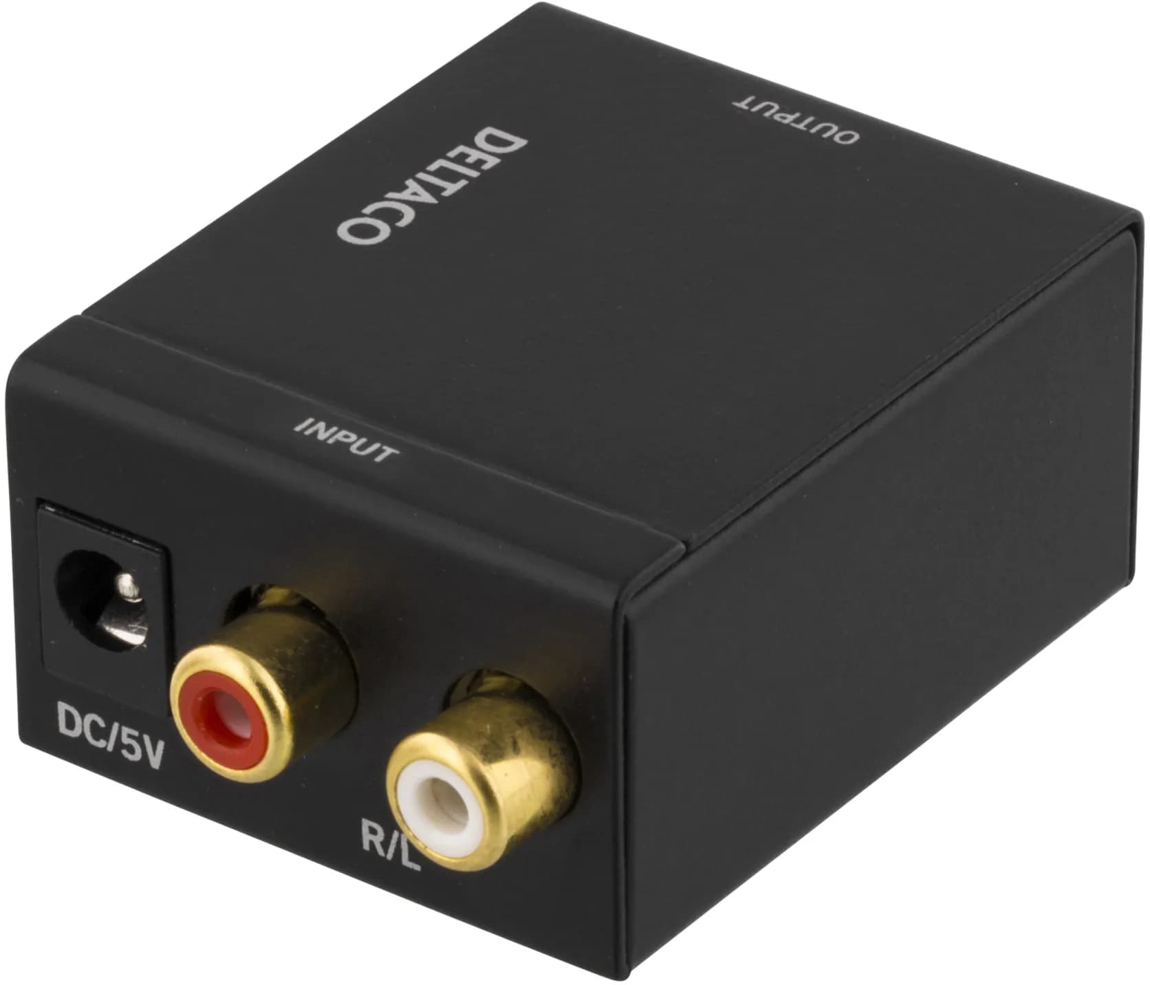DELTACO audiopmuunnin analoginen - digitaalinen, 2xRCA, S/PDIF, musta