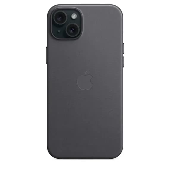 Apple iPhone 15 Plus, MagSafe -FineWoven-kuori, Musta