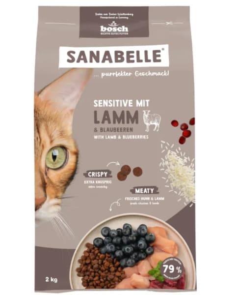 Bosch Sanabelle Sensitive Lamb & Blueberries, Kissan kuivaruoka, Adult, 8 kg