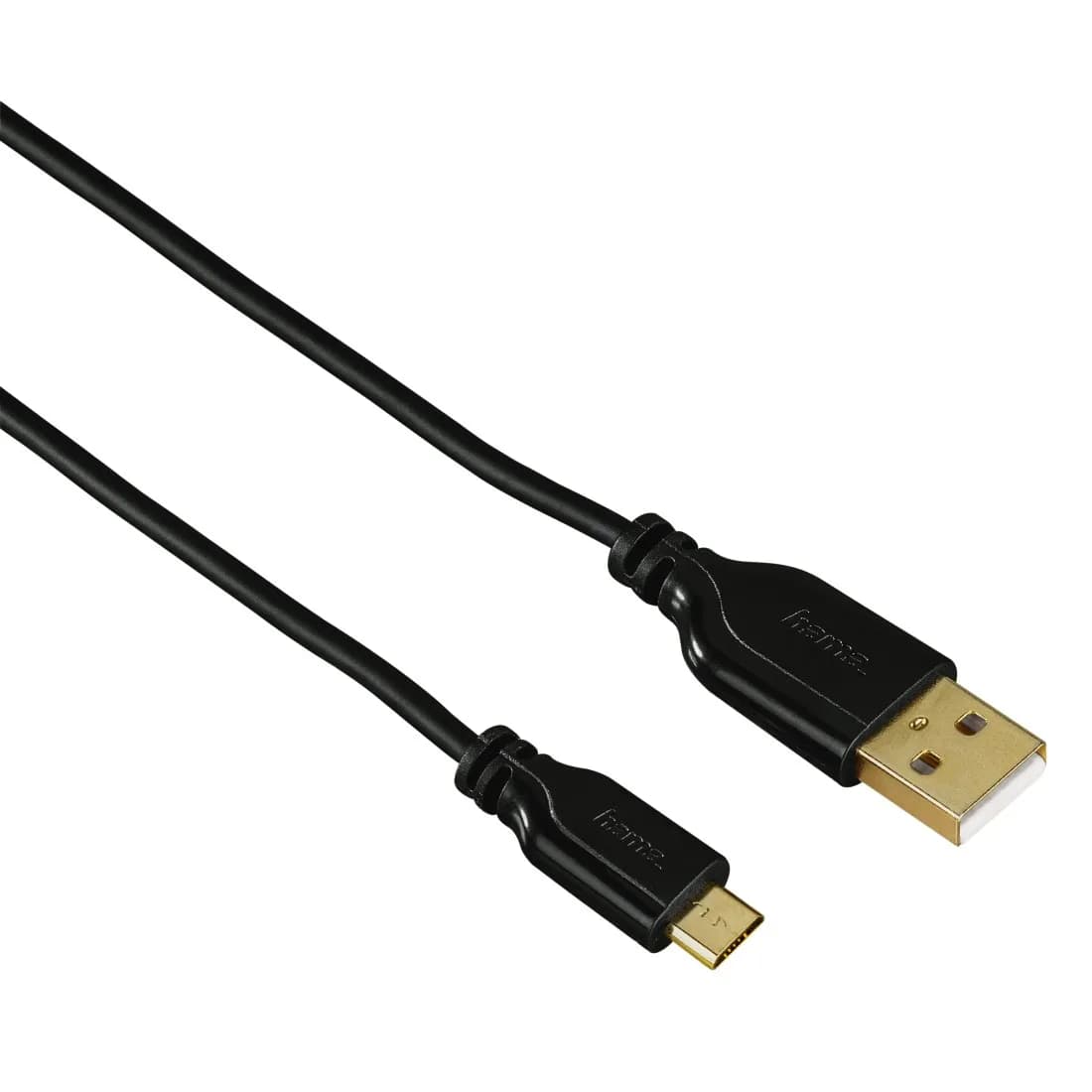 Hama USB-A – Micro USB -kaapeli, 0,75 m, musta