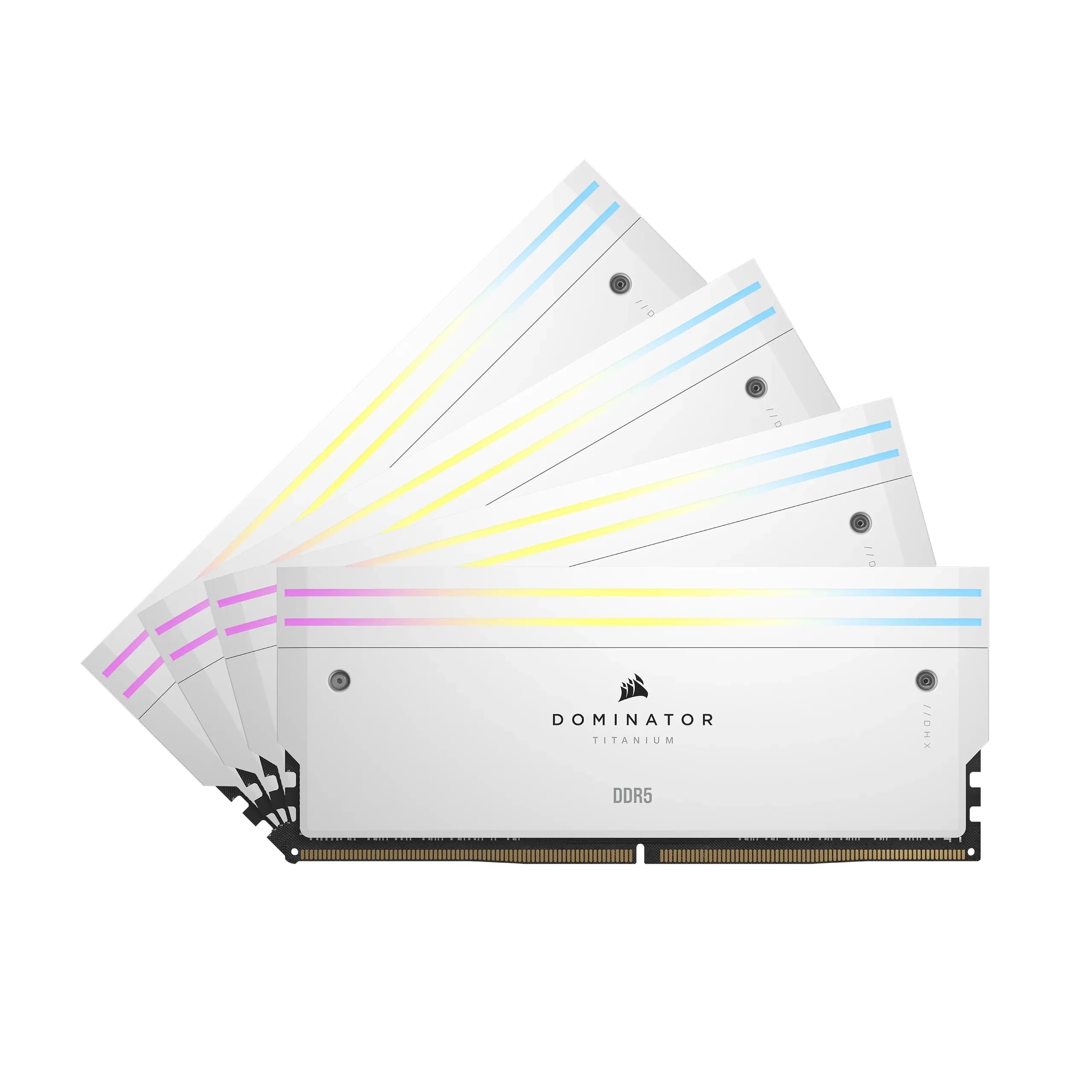 Corsair Dominator Titanium RGB 64 Gt (4 x 16 Gt) DDR5 6000 MHz, CL36 -muisti, valkoinen (XMP)