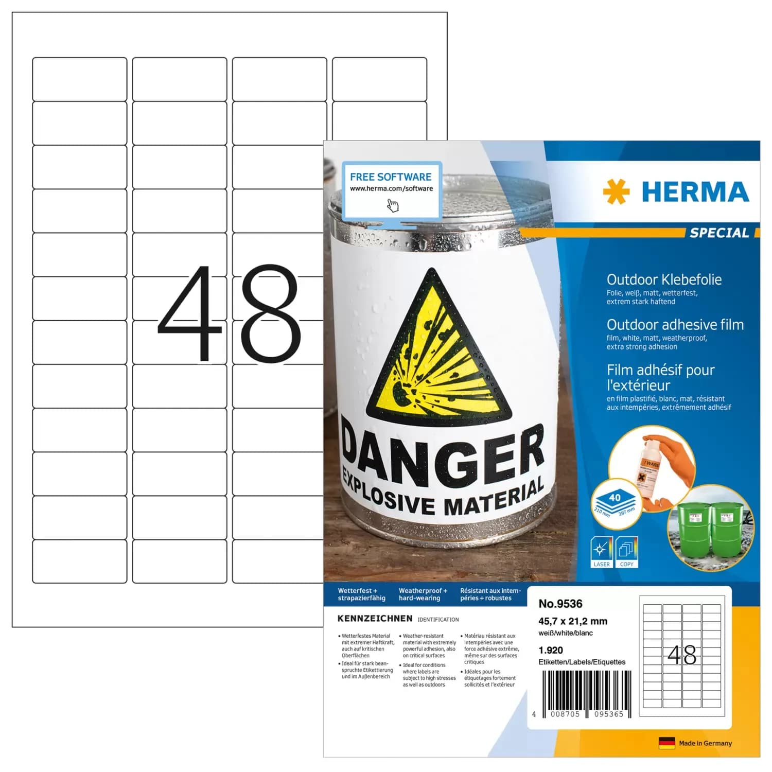 Herma label outdoor film extra strong 45,7x21,2 (1920)
