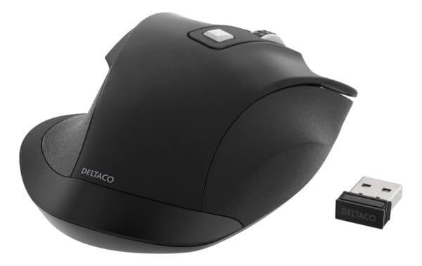 DELTACO DELO-0310 -langaton ergonominen hiiri, musta