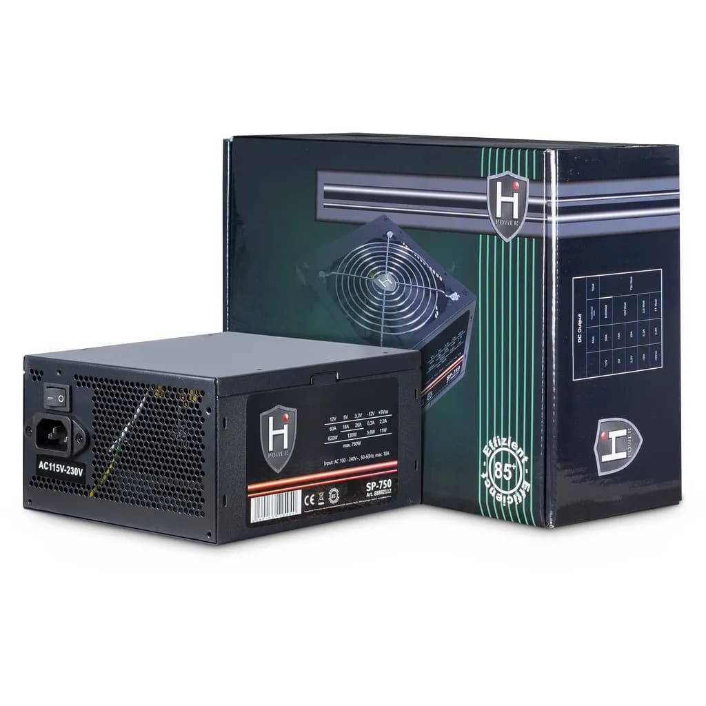Inter-Tech HIPOWER SP-750 750W -virtalähde, 80 Plus Bronze