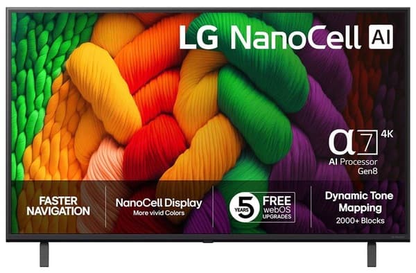 LG NANO8E 75NANO8EA6A 75"" 4K NanoCell webOS TV, 60 Hz, HDR10, HLG