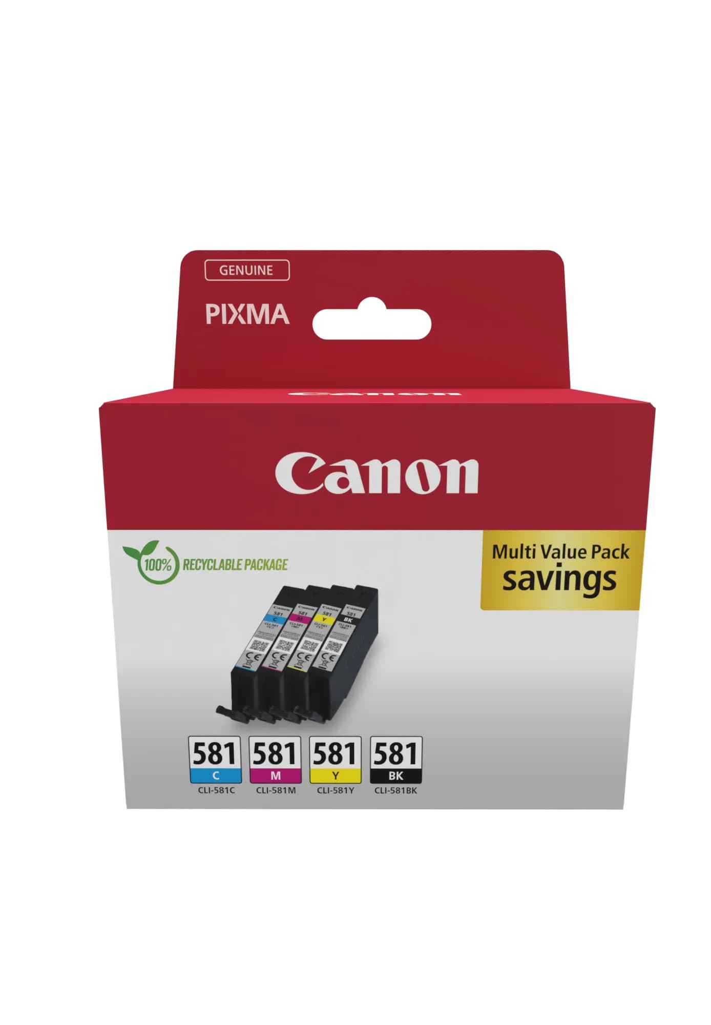 Canon CLI-581-mustekasettipakkaus, musta, syaani, magenta, keltainen, 4 kpl