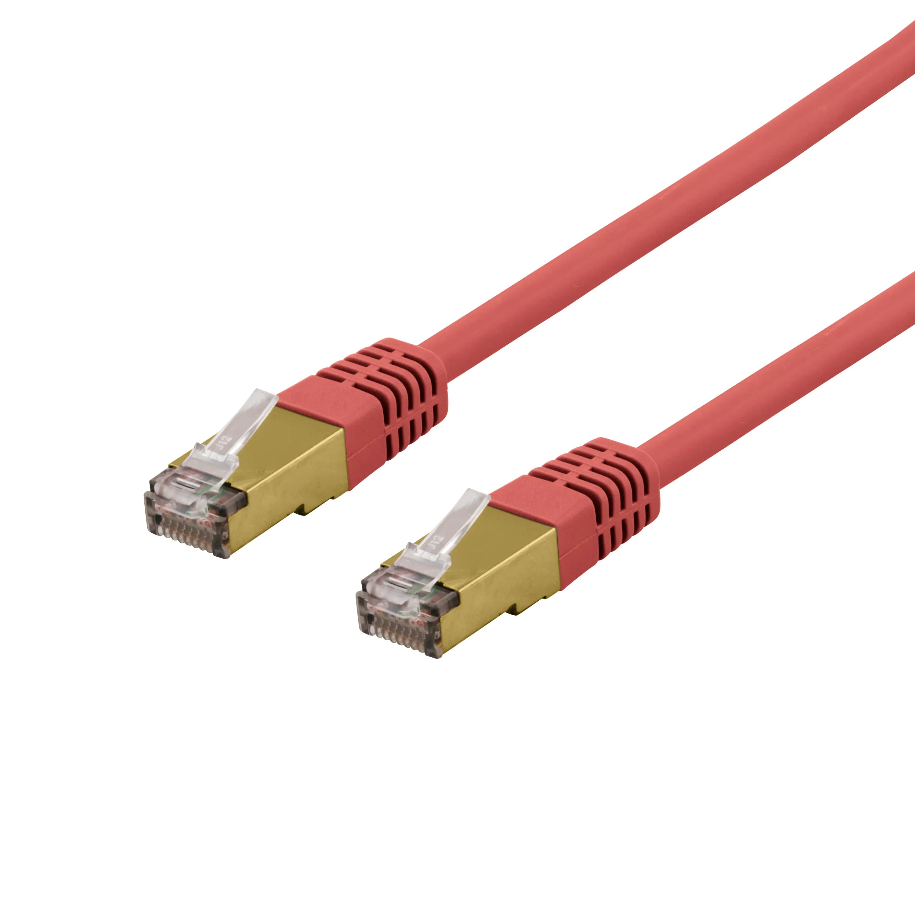 Deltaco Cat6a S/FTP RJ45 2m -verkkokaapeli, punainen