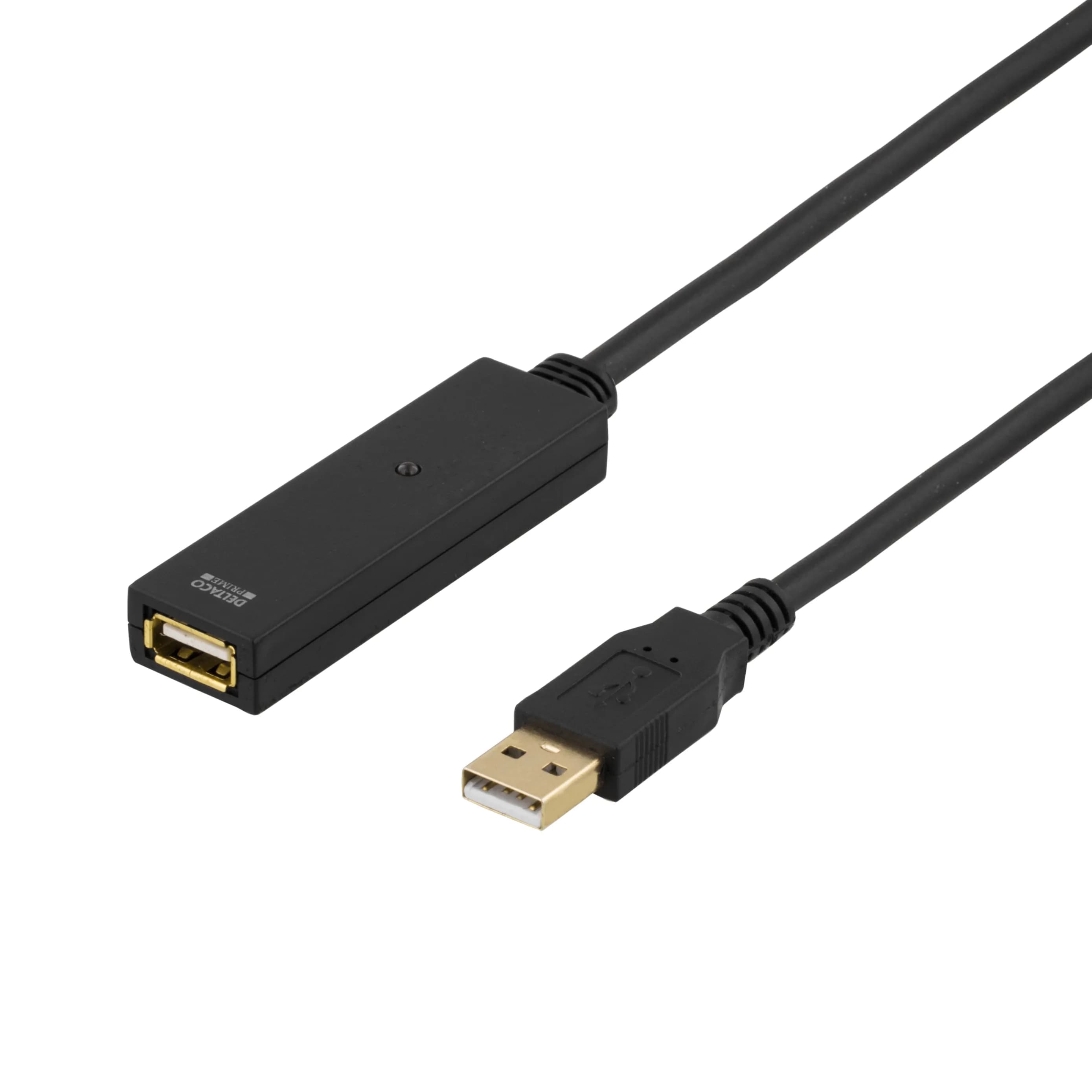 Deltaco PRIME USB 2.0 -jatkokaapeli, 3 m, musta