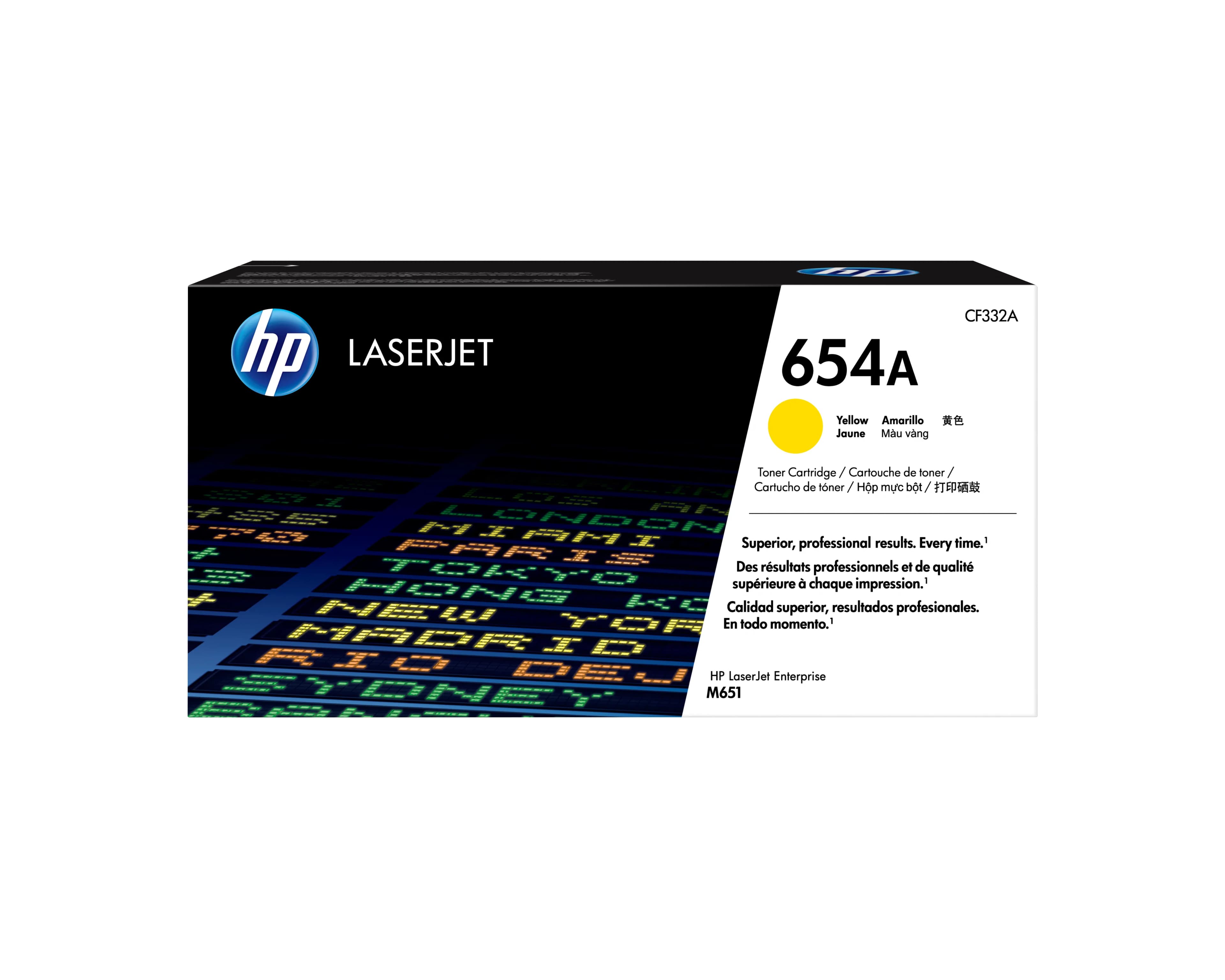 HP 654A-laservärikasetti, keltainen