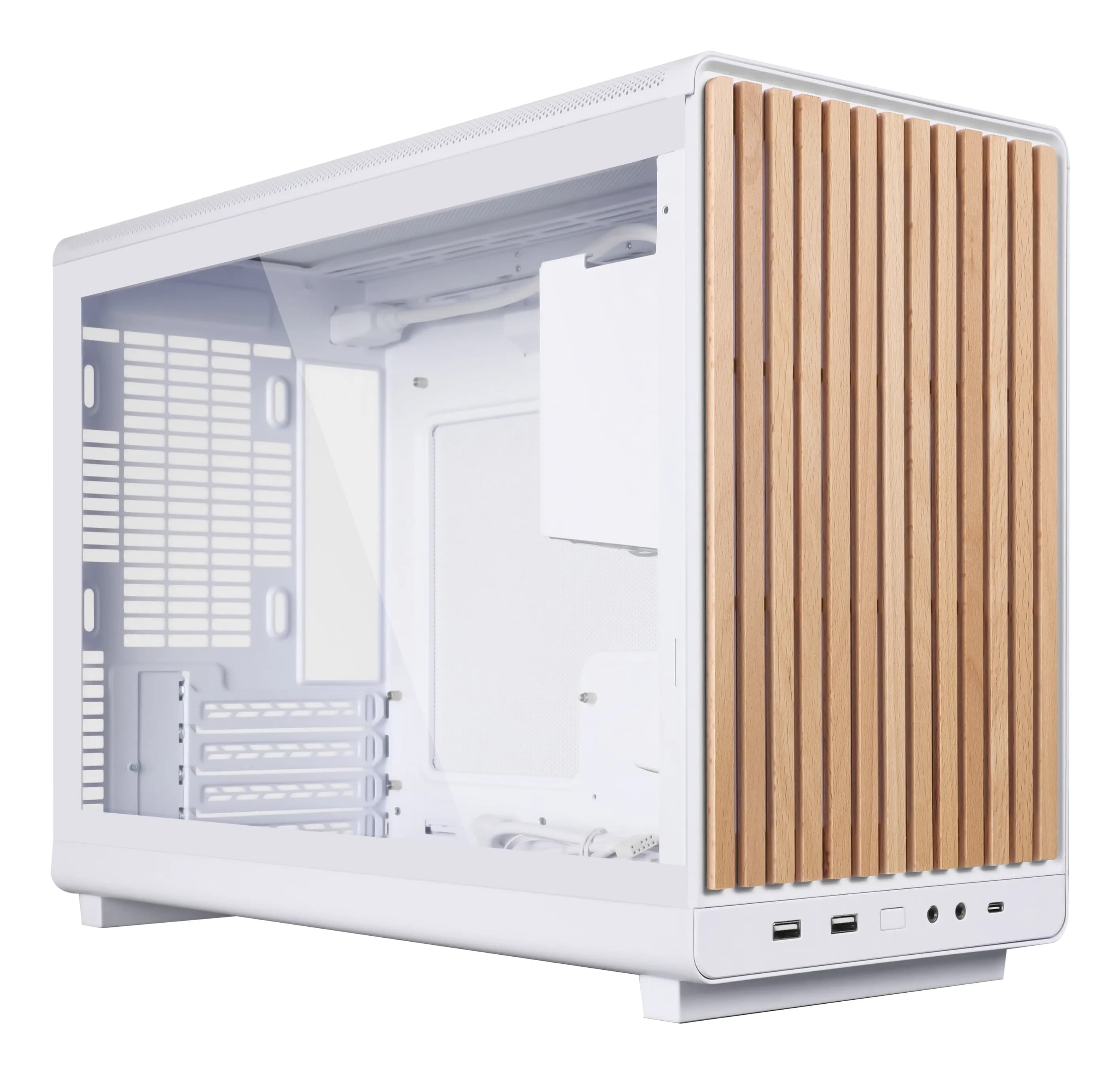 Lian Li A3-mATX Wood Edition -micro-ATX-kotelo ikkunalla, valkoinen